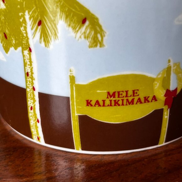 Starbucks Coffee Hawaii Happy Holidays Mug 2008 Mele Kalikimaka Palm Tree 16 Oz - Picture 8 of 12